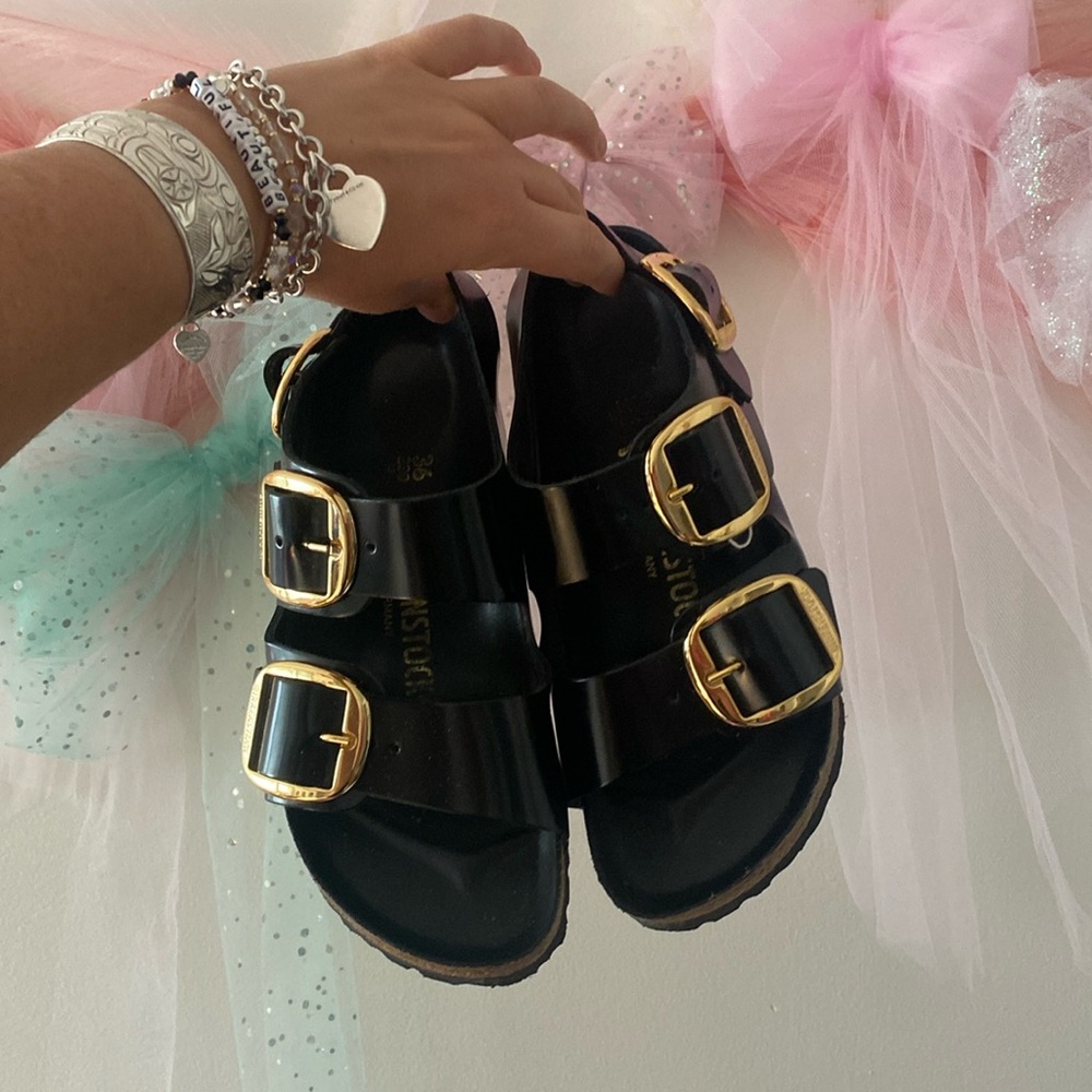 Black shiny Birkenstock